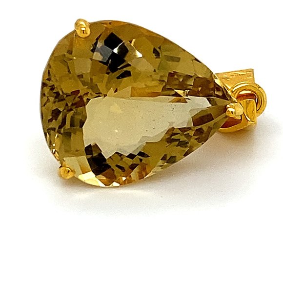 Congo Citrine 12.63ct Solid 18K Gold Pendant - Picture 1 of 8